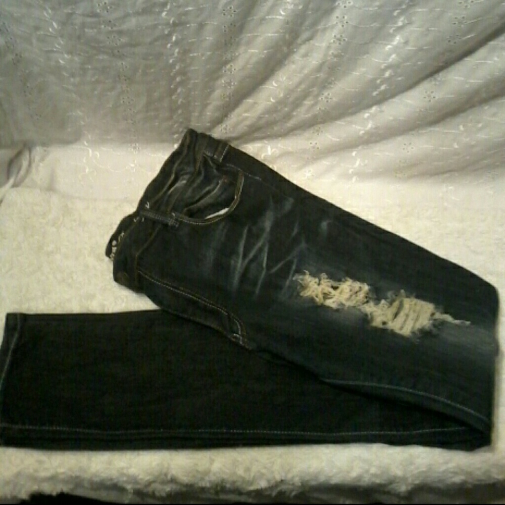 Distressed Dark Blue Jeans size 19